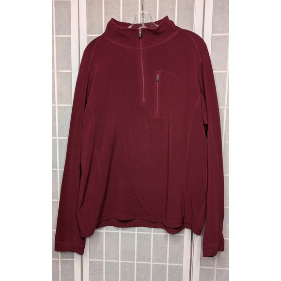 L.L. Bean Other - LL Bean Men's Sweater Large Fleece Pockets 1/4 Zip Pullover Outdoors Hiking Red